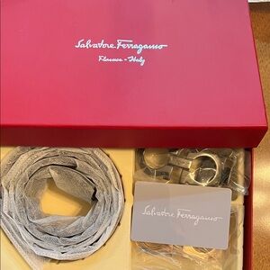 Salvatore Ferragamo Metallic Silver Belt